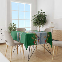 New Zealand Merry Christmas Tablecloth Maori Animals, Koru Tattoo - Green Xmas Style LT03 - Polynesian Pride