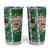 New Zealand Merry Christmas Tumbler Cup Maori Animals Xmas Style and Koru Tattoo Green Color