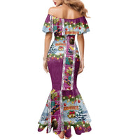 New Zealand Merry Christmas Family Matching Mermaid Dress and Hawaiian Shirt Maori Animals, Koru Tattoo - Pink Xmas Style LT03 - Polynesian Pride