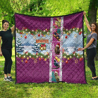 New Zealand Merry Christmas Quilt Maori Animals, Koru Tattoo - Pink Xmas Style LT03 - Polynesian Pride