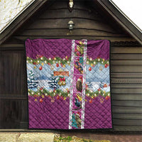 New Zealand Merry Christmas Quilt Maori Animals, Koru Tattoo - Pink Xmas Style LT03 - Polynesian Pride