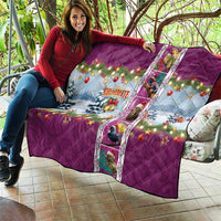 New Zealand Merry Christmas Quilt Maori Animals, Koru Tattoo - Pink Xmas Style LT03 - Polynesian Pride