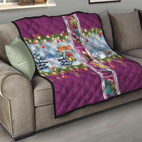 New Zealand Merry Christmas Quilt Maori Animals, Koru Tattoo - Pink Xmas Style LT03 - Polynesian Pride