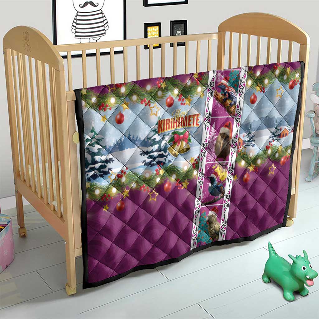 New Zealand Merry Christmas Quilt Maori Animals, Koru Tattoo - Pink Xmas Style LT03 - Polynesian Pride