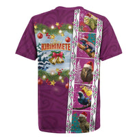 New Zealand Merry Christmas Rugby Jersey Maori Animals, Koru Tattoo - Pink Xmas Style LT03 - Polynesian Pride