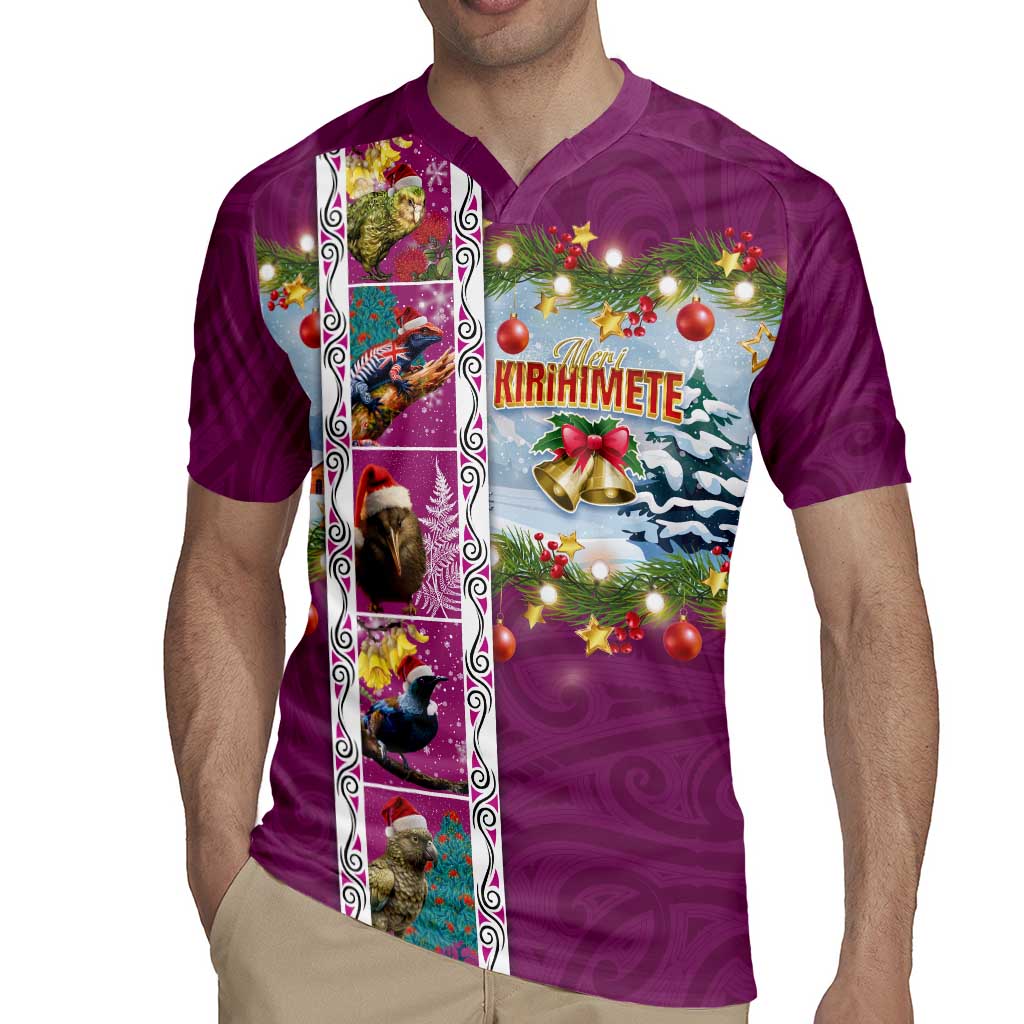 New Zealand Merry Christmas Rugby Jersey Maori Animals, Koru Tattoo - Pink Xmas Style LT03 - Polynesian Pride