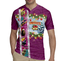 New Zealand Merry Christmas Rugby Jersey Maori Animals, Koru Tattoo - Pink Xmas Style LT03 - Polynesian Pride