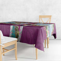 New Zealand Merry Christmas Tablecloth Maori Animals, Koru Tattoo - Pink Xmas Style LT03 - Polynesian Pride
