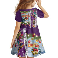 New Zealand Merry Christmas Family Matching Long Sleeve Bodycon Dress and Hawaiian Shirt Maori Animals, Koru Tattoo - Purple Xmas Style LT03 - Polynesian Pride