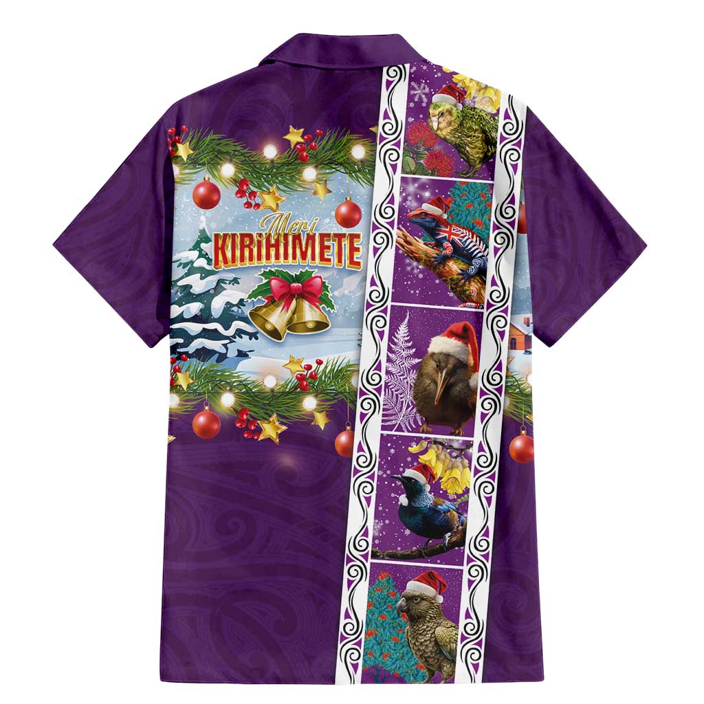 New Zealand Merry Christmas Family Matching Mermaid Dress and Hawaiian Shirt Maori Animals, Koru Tattoo - Purple Xmas Style LT03 - Polynesian Pride
