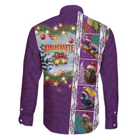 New Zealand Merry Christmas Family Matching Puletasi and Hawaiian Shirt Maori Animals, Koru Tattoo - Purple Xmas Style LT03 - Polynesian Pride