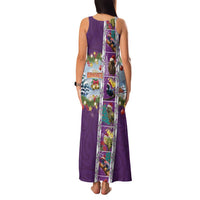 New Zealand Merry Christmas Family Matching Tank Maxi Dress and Hawaiian Shirt Maori Animals, Koru Tattoo - Purple Xmas Style LT03 - Polynesian Pride