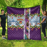 New Zealand Merry Christmas Quilt Maori Animals, Koru Tattoo - Purple Xmas Style LT03 - Polynesian Pride