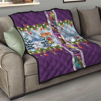New Zealand Merry Christmas Quilt Maori Animals, Koru Tattoo - Purple Xmas Style LT03 - Polynesian Pride