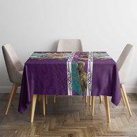 New Zealand Merry Christmas Tablecloth Maori Animals, Koru Tattoo - Purple Xmas Style LT03 - Polynesian Pride