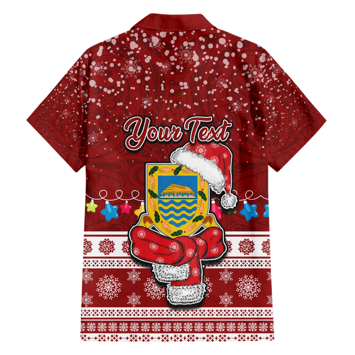 Personalised Tuvalu Christmas Hawaiian Shirt Snowman and Tuvalu Coat of Arms Maori Tribal Xmas Style LT03 - Polynesian Pride