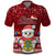 Personalised Tuvalu Christmas Polo Shirt Snowman and Tuvalu Coat of Arms Maori Tribal Xmas Style LT03 Red - Polynesian Pride