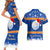 Marshall Islands Christmas Couples Matching Short Sleeve Bodycon Dress and Hawaiian Shirt Santa Claus and Coat of Arms Mix Polynesian Xmas Style LT03 - Polynesian Pride