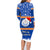 Marshall Islands Christmas Family Matching Long Sleeve Bodycon Dress and Hawaiian Shirt Santa Claus and Coat of Arms Mix Polynesian Xmas Style LT03 - Polynesian Pride