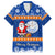 Marshall Islands Christmas Family Matching Short Sleeve Bodycon Dress and Hawaiian Shirt Santa Claus and Coat of Arms Mix Polynesian Xmas Style LT03 Dad's Shirt - Short Sleeve Blue - Polynesian Pride