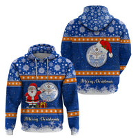 Marshall Islands Christmas Hoodie Santa Claus and Coat of Arms Mix Polynesian Xmas Style LT03 - Polynesian Pride