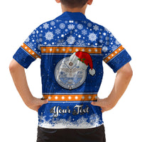 Personalised Marshall Islands Christmas Family Matching Short Sleeve Bodycon Dress and Hawaiian Shirt Santa Claus and Coat of Arms Mix Polynesian Xmas Style LT03 - Polynesian Pride