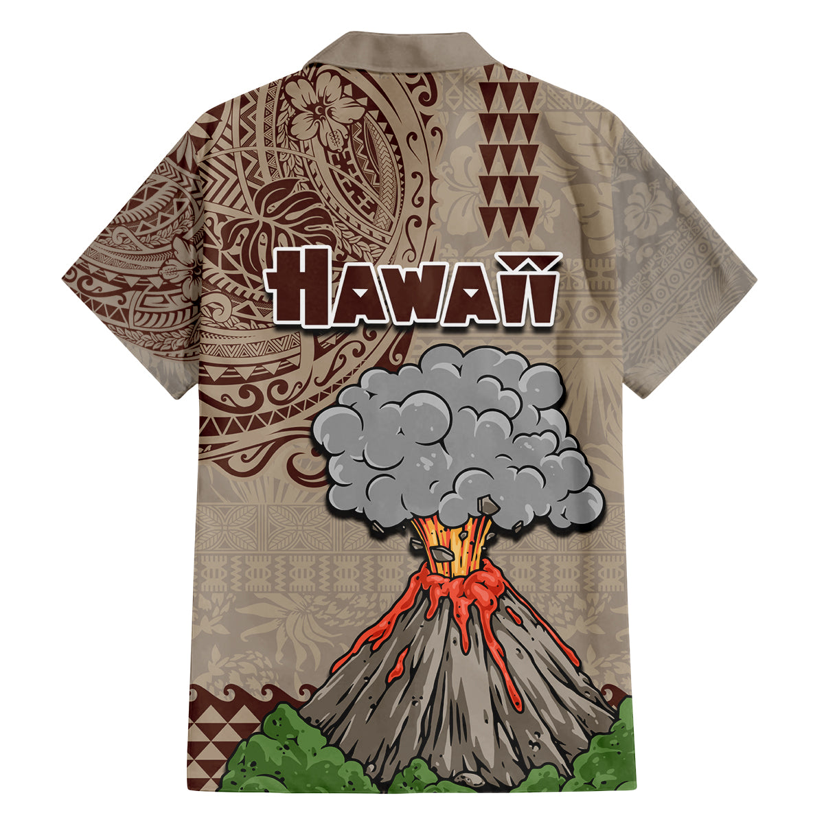 Hawaii Family Matching Summer Maxi Dress and Hawaiian Shirt Aloha Volcano Mix Kakau Hawaiian Tribal LT03 - Polynesian Pride