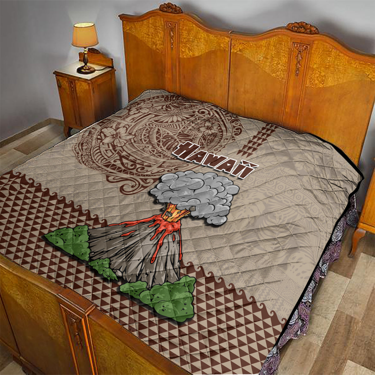 Hawaii Quilt Aloha Volcano Mix Kakau Hawaiian Tribal LT03 - Polynesian Pride