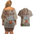 Aloha Volcano Custom Couples Matching Off Shoulder Short Dress and Hawaiian Shirt Mix Hawaiian Kakau Tribal LT03 - Polynesian Pride