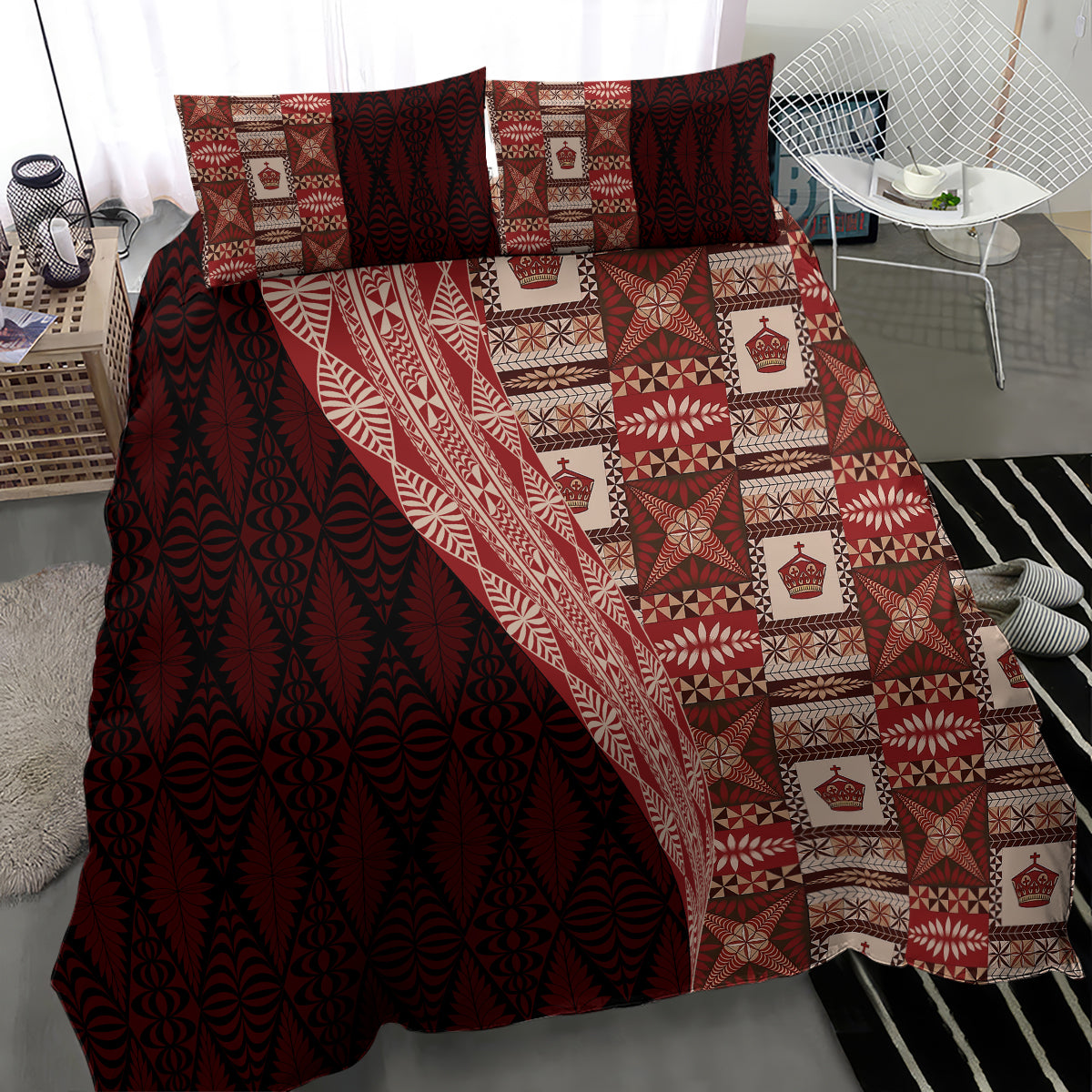 Tonga Fonulei and Ngatu Pattern Bedding Set LT03 - Polynesian Pride