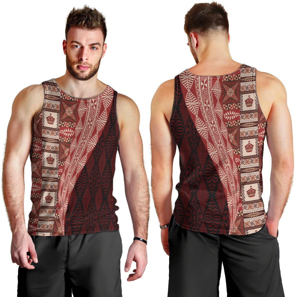 Tonga Fonulei and Ngatu Pattern Men Tank Top LT03 - Polynesian Pride