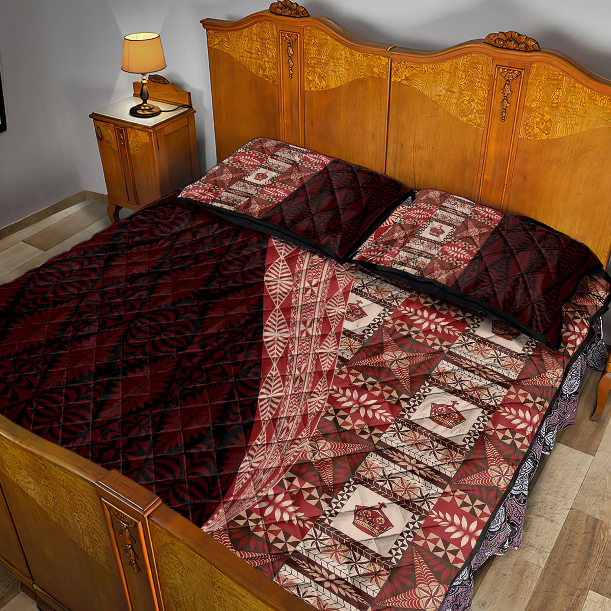 Tonga Fonulei and Ngatu Pattern Quilt Bed Set LT03 - Polynesian Pride