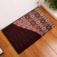 Tonga Fonulei and Ngatu Pattern Rubber Doormat LT03 Red - Polynesian Pride