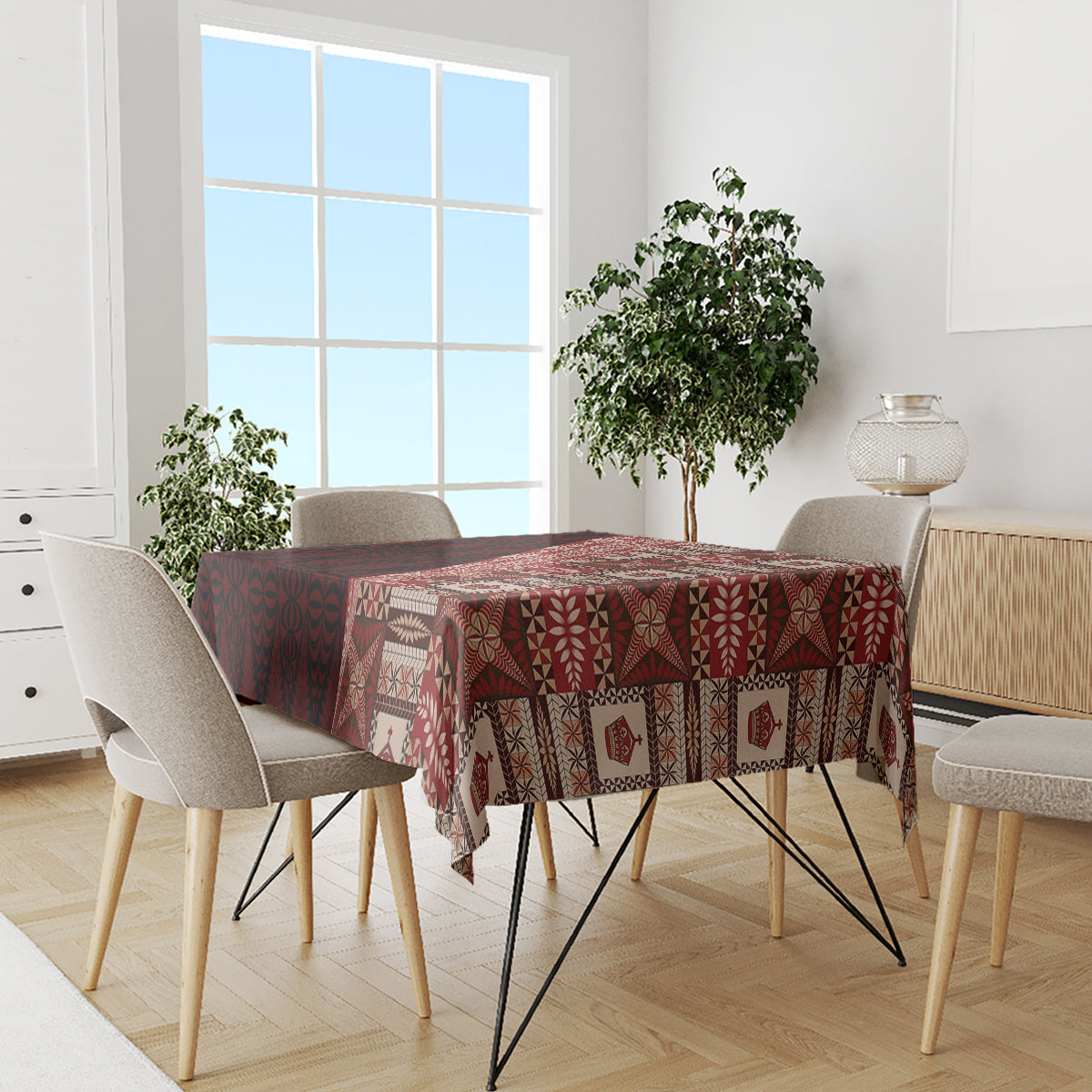 Tonga Fonulei and Ngatu Pattern Tablecloth LT03 - Polynesian Pride