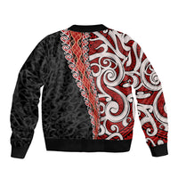 New Zealand Maori Stylized Koru Sleeve Zip Bomber Jacket LT03 - Polynesian Pride