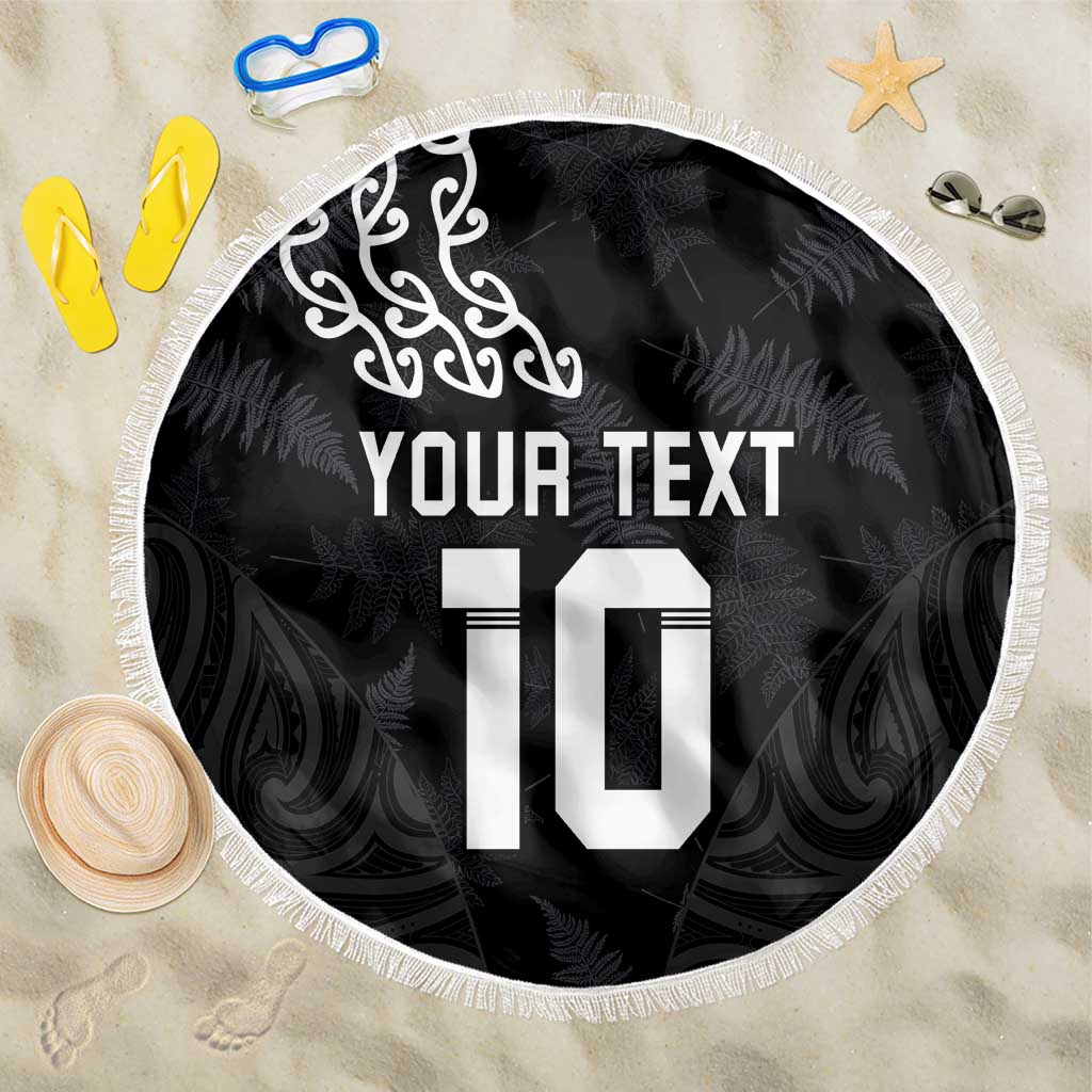 New Zealand Rugby Custom Beach Blanket The Champions Aotearoa LT03 One Size 150cm Black - Polynesian Pride