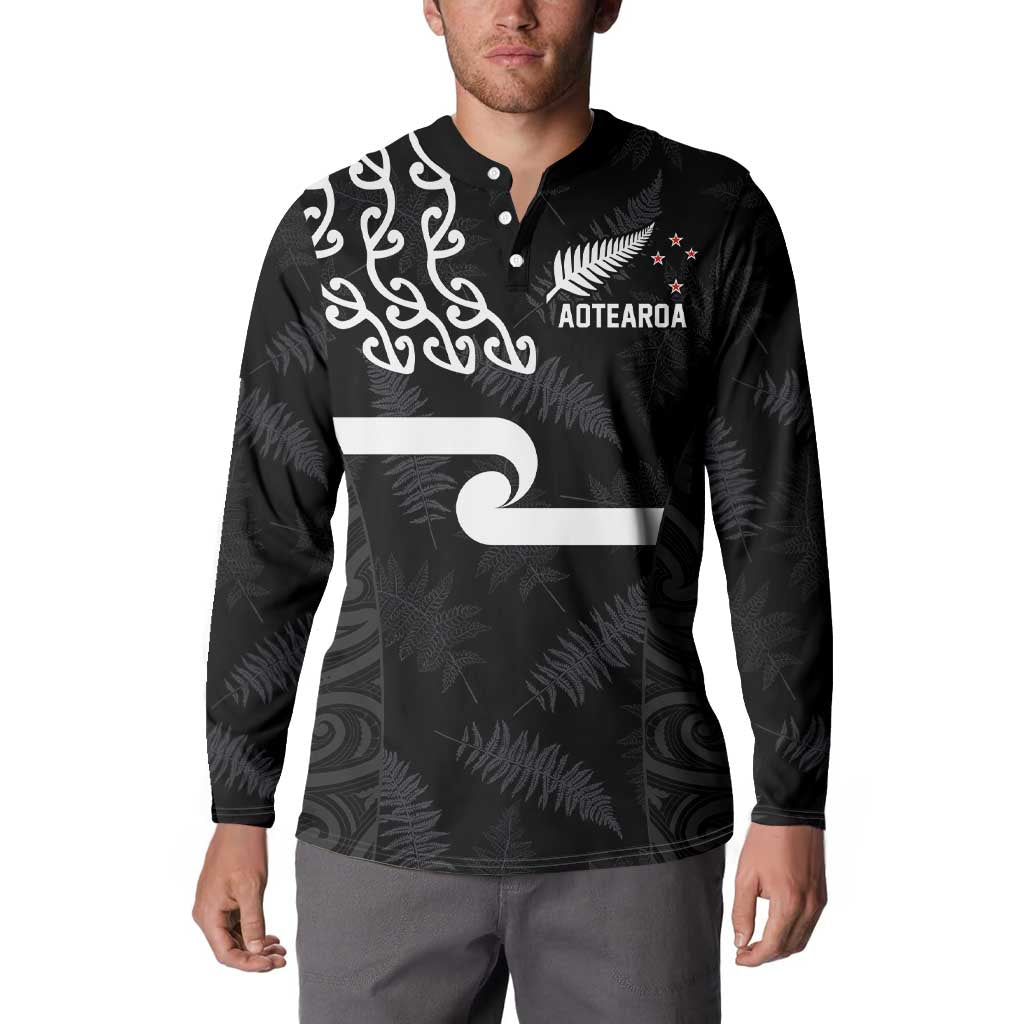 New Zealand Rugby Custom Button Sweatshirt The Champions Aotearoa LT03 - Polynesian Pride