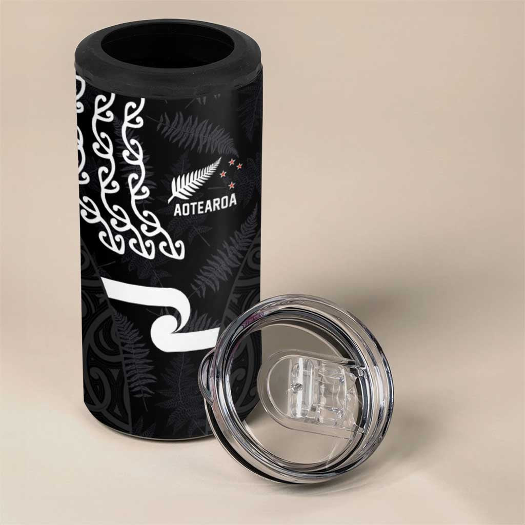 Custom New Zealand Rugby Jersey 2025 4 in 1 Can Cooler Tumbler The Champions Aotearoa LT03 - Polynesian Pride