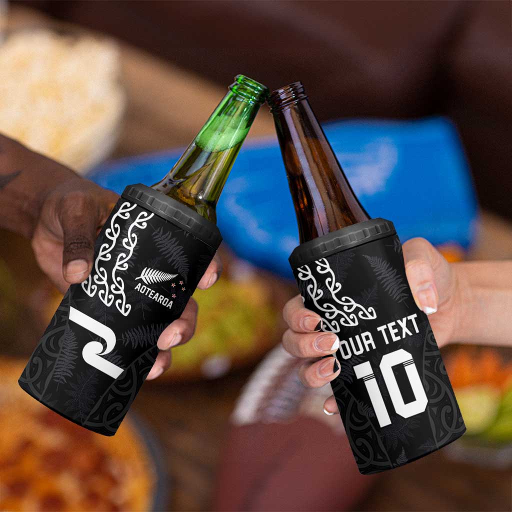 Custom New Zealand Rugby Jersey 2025 4 in 1 Can Cooler Tumbler The Champions Aotearoa LT03 - Polynesian Pride