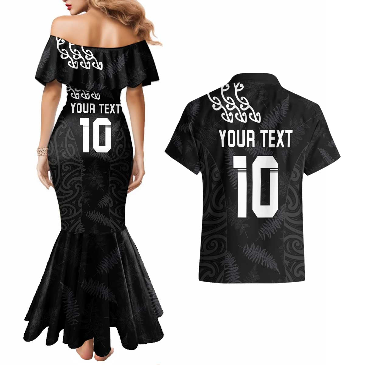 New Zealand Rugby Custom Couples Matching Mermaid Dress and Hawaiian Shirt The Champions Aotearoa