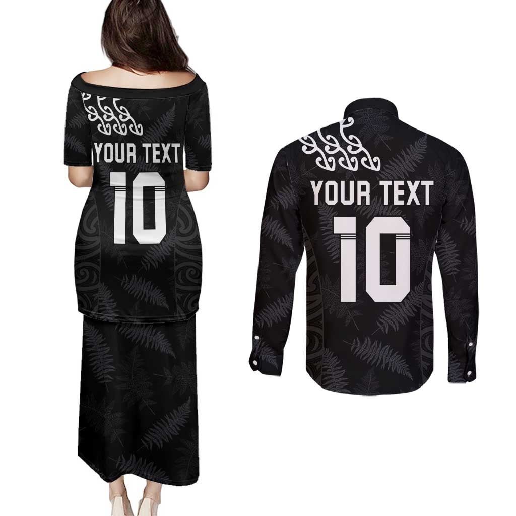 New Zealand Rugby Custom Couples Matching Puletasi and Long Sleeve Button Shirt The Champions Aotearoa LT03 - Polynesian Pride