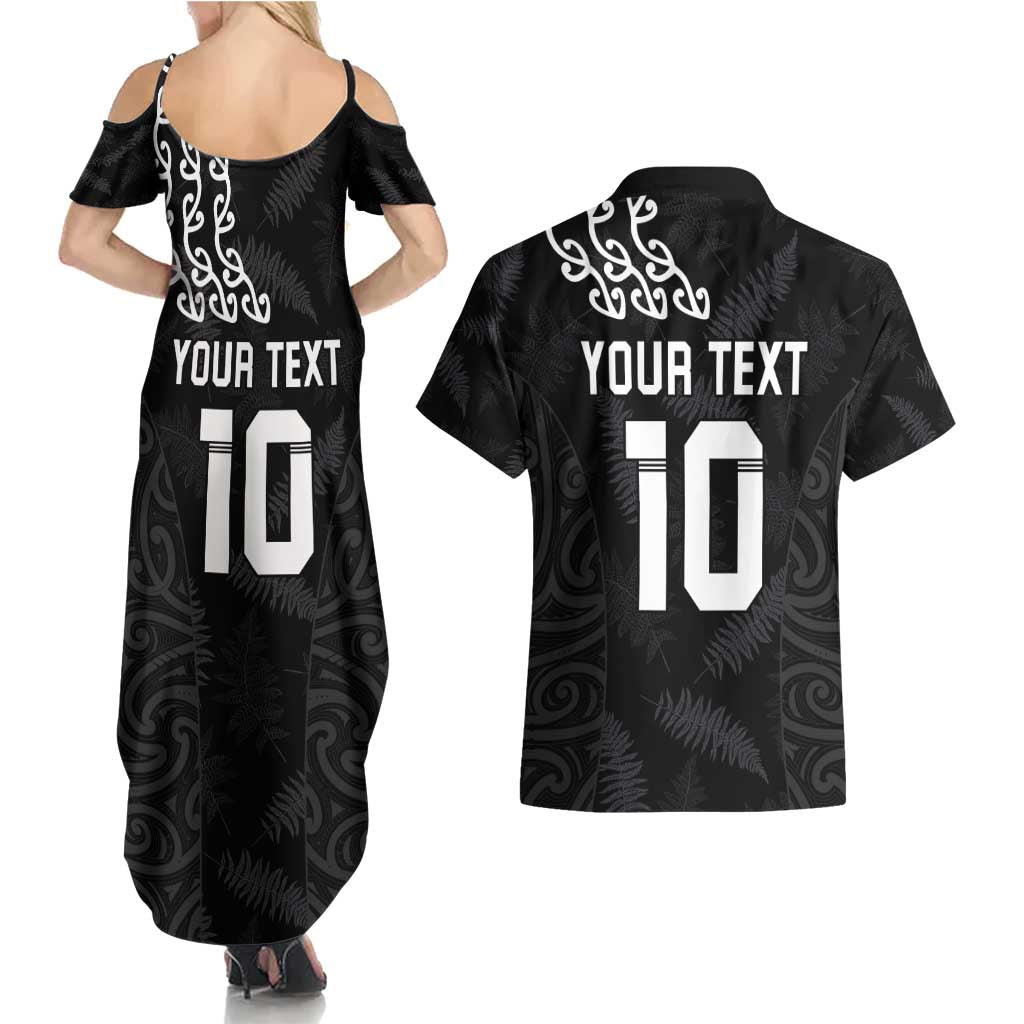 New Zealand Rugby Custom Couples Matching Summer Maxi Dress and Hawaiian Shirt The Champions Aotearoa