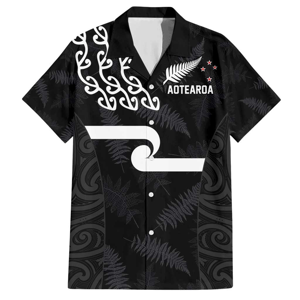 New Zealand Rugby Custom Family Matching Short Sleeve Bodycon Dress and Hawaiian Shirt The Champions Aotearoa LT03 Dad's Shirt - Short Sleeve Black - Polynesian Pride
