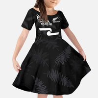 New Zealand Rugby Custom Kid Short Sleeve Dress The Champions Aotearoa LT03 KID Black - Polynesian Pride