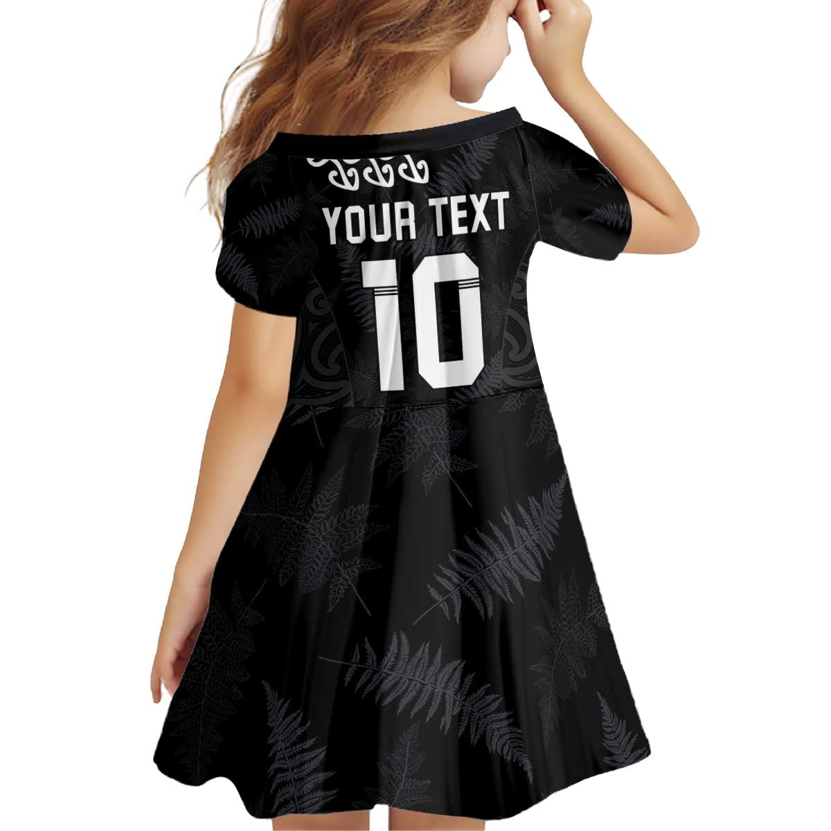 New Zealand Rugby Custom Kid Short Sleeve Dress The Champions Aotearoa LT03 - Polynesian Pride
