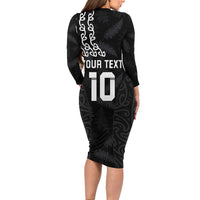 New Zealand Rugby Custom Long Sleeve Bodycon Dress The Champions Aotearoa LT03 - Polynesian Pride