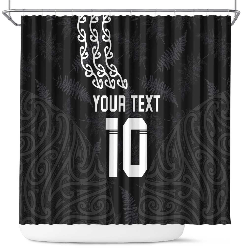 New Zealand Rugby Custom Shower Curtain The Champions Aotearoa LT03 Black - Polynesian Pride