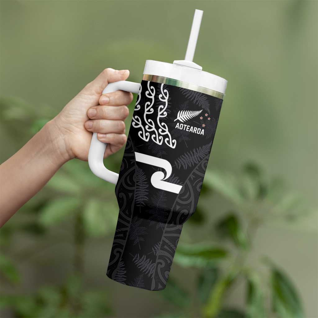 Custom New Zealand Rugby Jersey 2025 Tumbler With Handle The Champions Aotearoa LT03 - Polynesian Pride