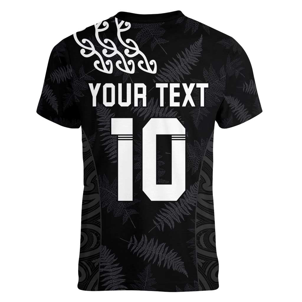 New Zealand Rugby Custom Women V-Neck T-Shirt The Champions Aotearoa LT03 - Polynesian Pride