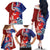 Hawaiian and Japanese Together Family Matching Off The Shoulder Long Sleeve Dress and Hawaiian Shirt The Whale and Koi Fish with Hinomaru and Lei